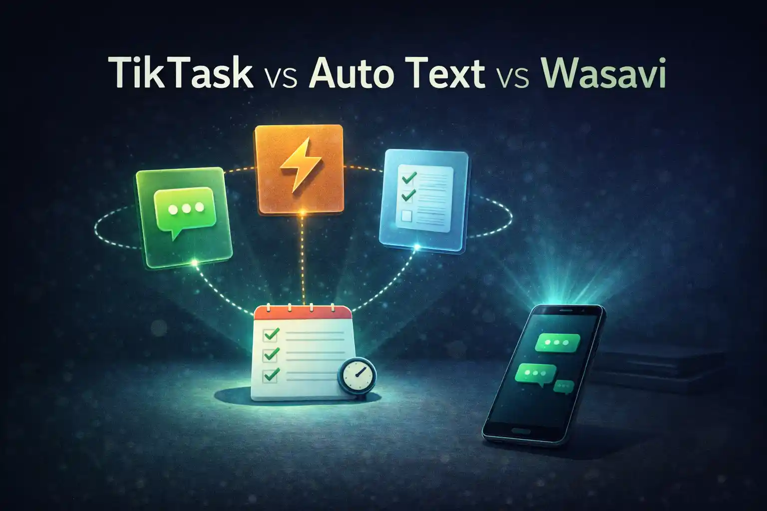 TikTask vs Auto Text vs Wasavi: elegir el programador adecuado para Android (2026)